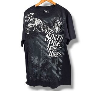 Southpole Flag Riders Graphic‎ T-Shirt Mens 2XL Black Eagle Print Y2k Streetwear